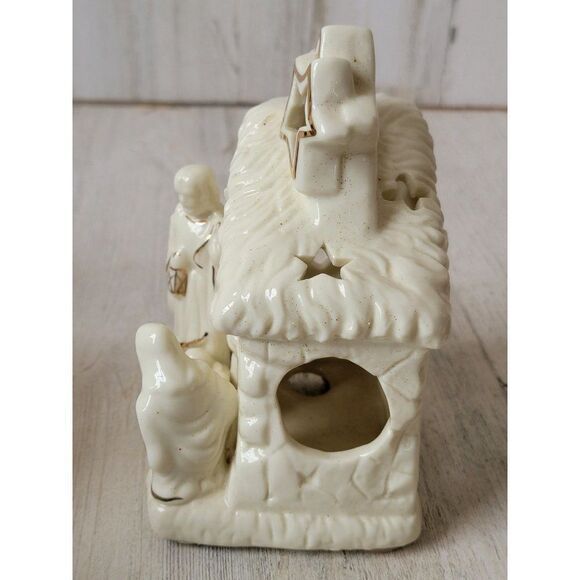 Ceramic nativity scene tea light candle holder Xmas figure - Picture 4 of 6